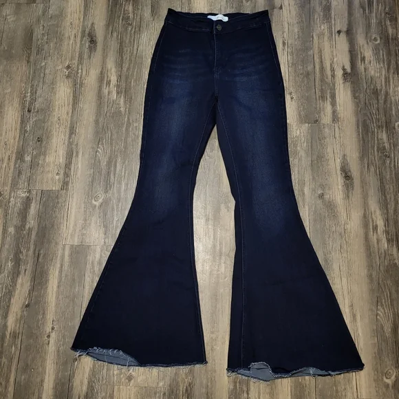 KanCan Jeans Kancan High Rise Ultra Flare Jeans Dark Wash